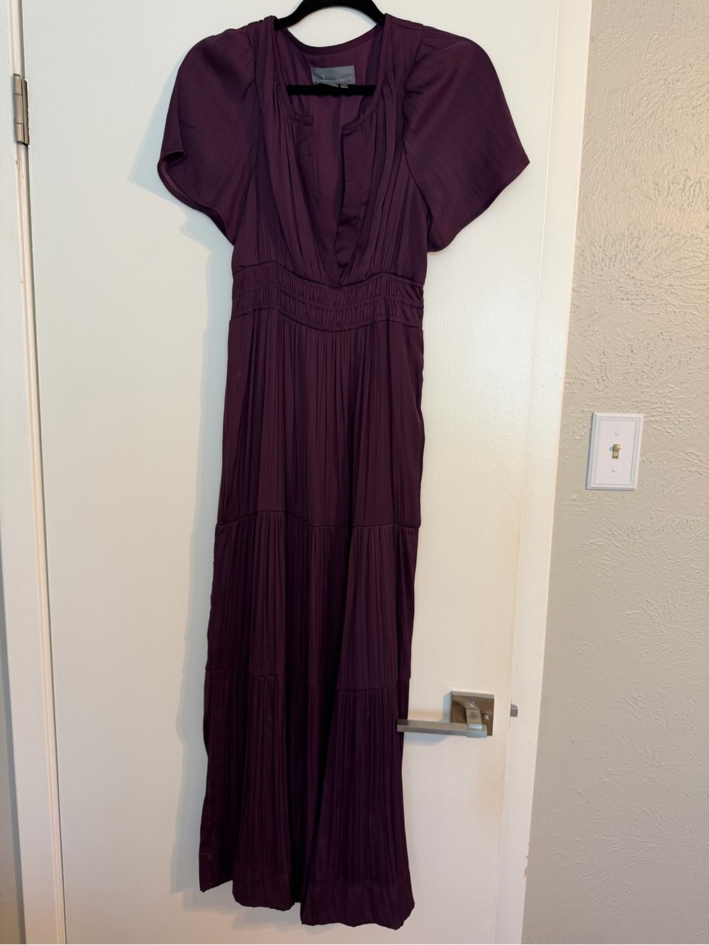 Anthropologie Silk Somerset Plum Maxi Dress